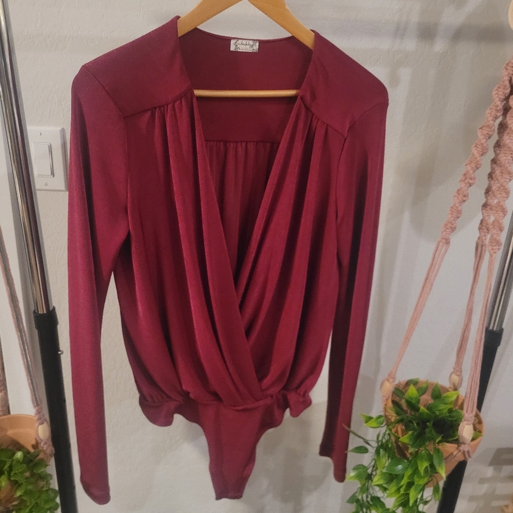 Free People Bodysuit. Size Large. Very Berry Color.